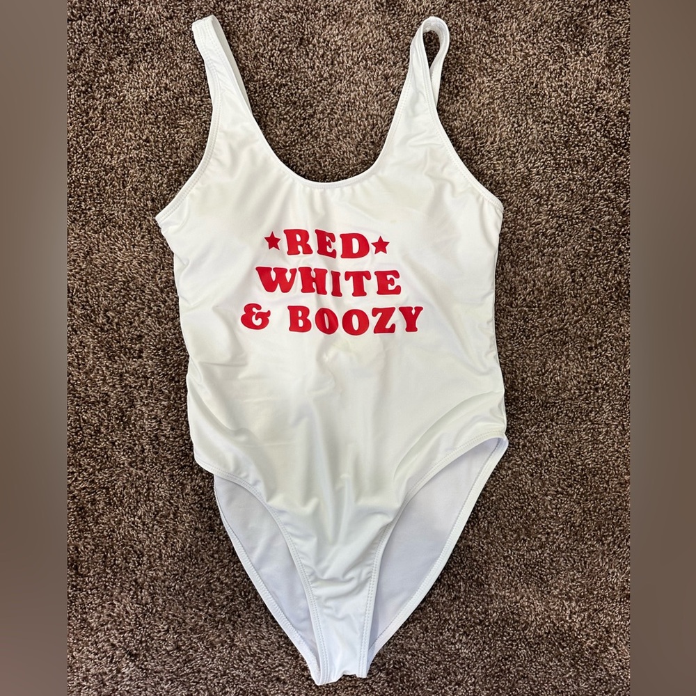 ETSY | Women’s Red White & Boozy Bathing Suit Swimsuit